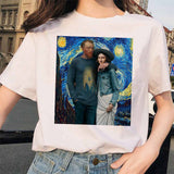 Friends Joey T Shirt Mona Lisa Starry Sky Short Sleeve T-shirt