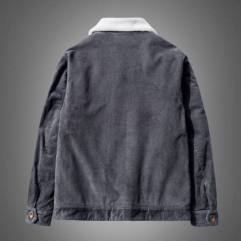 John Dutton Jacket Corduroy Jacket Loose plus Size Cotton-Padded Coat Casual Warm Jacket