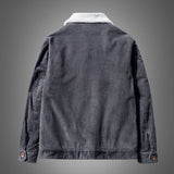 John Dutton Jacket Corduroy Jacket Loose plus Size Cotton-Padded Coat Casual Warm Jacket