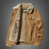 John Dutton Jacket Corduroy Jacket Loose plus Size Cotton-Padded Coat Casual Warm Jacket