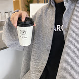 Corduroy Patch Jacket Fall Winter Coat Loose Jacket