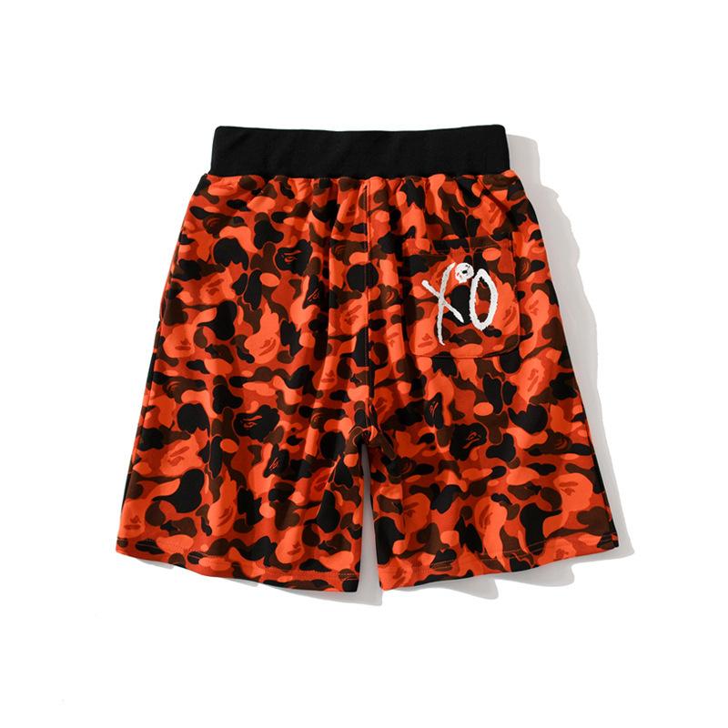Shark Print Shorts Trendy Brand Shark Ape Head Camouflage Red Shorts Beach Pants
