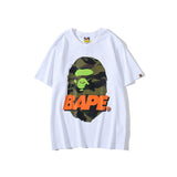 Shark Print T Shirt Summer Camouflage Letters Short Sleeve T-shirt