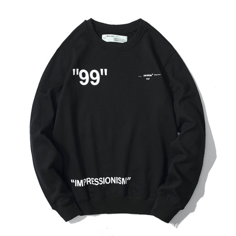Off White Sweatshirts Long Sleeve round Neck Neck Sweater Spring Arrow Cotton Pullover round Neck Sweater