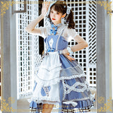 Gothic Lolita Harajuku Style Clothing Lolita Small Skirt Alice JSK Japanese Dress Solid Color Irregular Lolita
