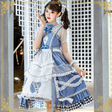 Gothic Lolita Harajuku Style Clothing Lolita Small Skirt Alice JSK Japanese Dress Solid Color Irregular Lolita