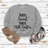 Beth Dutton Outfits Sorta Sweet Sorta Beth Dutton Winter Letter Casual round Neck Sweater