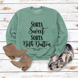 Beth Dutton Outfits Sorta Sweet Sorta Beth Dutton Winter Letter Casual round Neck Sweater
