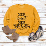 Beth Dutton Outfits Sorta Sweet Sorta Beth Dutton Winter Letter Casual round Neck Sweater