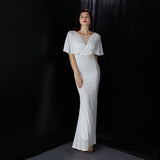 Sequin Evening Dress 18013# Polyester Silk Tassel Sequin Fishtail Banquet Elegant Graceful Annual Meeting Host Car Model Party Dress Female Autumn