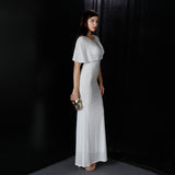Sequin Evening Dress 18013# Polyester Silk Tassel Sequin Fishtail Banquet Elegant Graceful Annual Meeting Host Car Model Party Dress Female Autumn