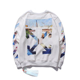 Off White Sweatshirts Long Sleeve round Neck Sweater for Men and Women