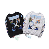 Off White Sweatshirts Long Sleeve round Neck Sweater for Men and Women