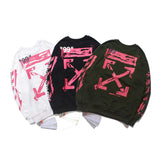 Off White Sweatshirts Long Sleeve round Neck Neck Sweater Autumn and Winter Graffiti round Neck Pullover for Men and Women