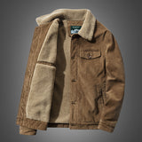 John Dutton Jacket Corduroy Jacket Loose plus Size Cotton-Padded Coat Casual Warm Jacket