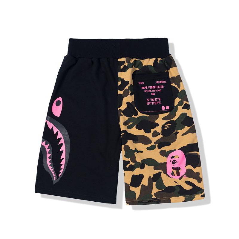 Shark Print Shorts Color Matching Camouflage Color Printing Cotton Shorts Men's Summer Shorts