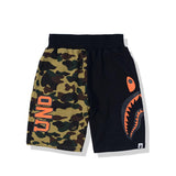 Shark Print Shorts Color Matching Camouflage Color Printing Cotton Shorts Men's Summer Shorts