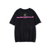 Shark Print T Shirt Summer Camouflage Letters Short Sleeve T-shirt