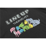 Men T Shirt Summer Casual Tops Men's Clothes Summer Wear Vintage Men's round Neck Short Sleeve Casual Loose Cartoon Dog Printed T-shirt