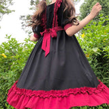 Gothic Lolita Harajuku Style Clothing Lolita Cute Square Collar Princess Dress Chiffon Dress