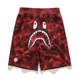 Shark Print Shorts Trendy Brand Camouflage Teeth Printed Men's Cotton Shorts