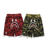 Shark Print Shorts Trendy Brand Camouflage Teeth Printed Men's Cotton Shorts