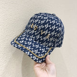 Vintage Check Baseball Cap Rhinestone Plaid