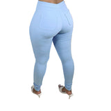 Women plus Size Jeans Solid Color Casual High Elastic Women's Pants