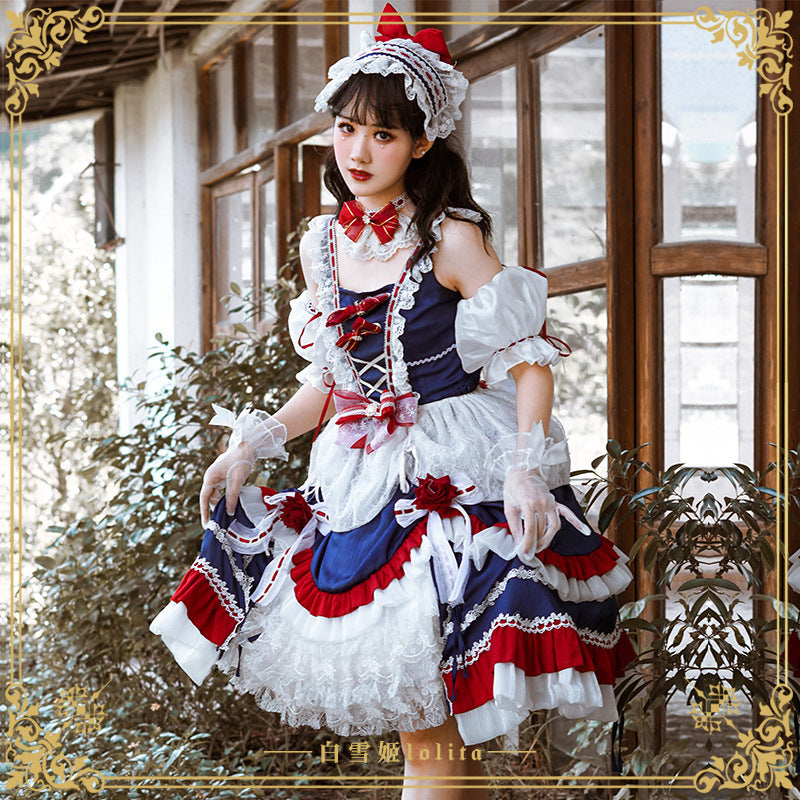 Gothic Lolita Harajuku Style Clothing Lolita Small Skirt White Snow Princess Dress JSK FS Lolita Dress