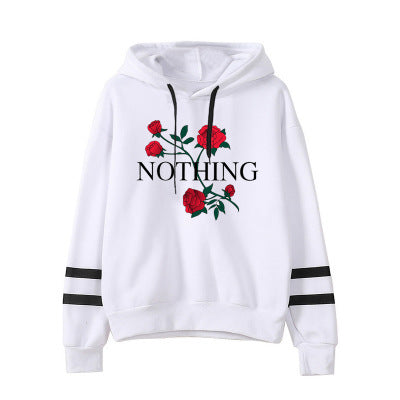 Black Rose Hoodie Rose Pattern Sweater