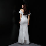 Sequin Evening Dress Tassel Sequin Fishtail Evening Party Dress for Women
