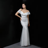 Sequin Evening Dress Tassel Sequin Fishtail Evening Party Dress for Women