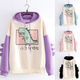 Dinosaur Sweaters Dinosaur Contrast Color Sweatshirt