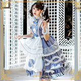 Gothic Lolita Harajuku Style Clothing Lolita Small Skirt Alice JSK Japanese Dress Solid Color Irregular Lolita