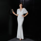 Sequin Evening Dress 18013# Polyester Silk Tassel Sequin Fishtail Banquet Elegant Graceful Annual Meeting Host Car Model Party Dress Female Autumn