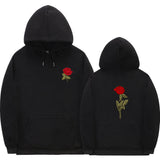 Black Rose Hoodie Men's Hoodie People Are Poison Rose Fleece Hip-Hop Pullover Sweatshirt