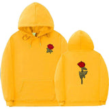 Black Rose Hoodie Men's Hoodie People Are Poison Rose Fleece Hip-Hop Pullover Sweatshirt