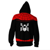 Men Spider Hoodie 3D Printed Spider-Man Fashion Zipper Hooded Sweater