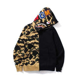 Shark Print Hoodie Autumn and Winter Men's and Women's Shark Head Print Camouflage Hoodie Sweater