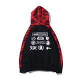 Shark Print Hoodie Fashion Brand Spring and Autumn Men's and Women's Digital Sweater