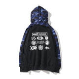 Shark Print Hoodie Fashion Brand Spring and Autumn Men's and Women's Digital Sweater