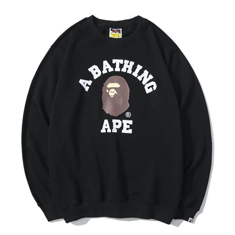 Shark Print Sweatshirts Autumn and Winter Men's Printed Cotton Terry round Neck Sweater T-shirt