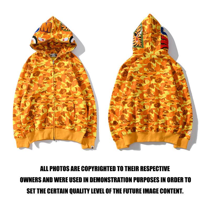 Shark Print Hoodie Spring and Autumn Men and Women Camouflage Sweater