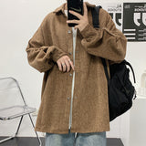 Corduroy Patch Jacket Fall Winter Coat Loose Jacket