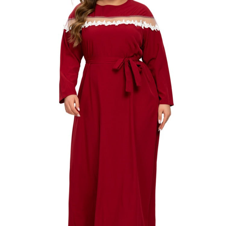 Women Plus Size Maxi Dresses Muslim Chiffon Arabic Dress