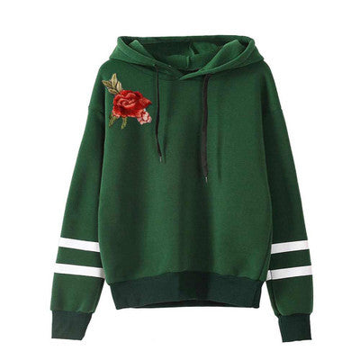 Black Rose Hoodie Rose Pattern Hoodless Sweater