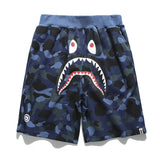 Shark Print Shorts Trendy Brand Camouflage Teeth Printed Men's Cotton Shorts