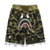 Shark Print Shorts Trendy Brand Camouflage Teeth Printed Men's Cotton Shorts