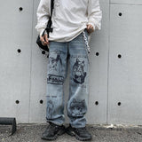 Sailor Moon Jean Anime Print Jeans Denim Pants Fall Anime Print Jeans Casual Loose