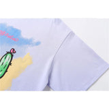 Men's T Shirt Summer Casual Tops Cactus Printed Short Sleeve T-shirt Men's Boyfriend Harajuku Style Trendy Loose Half Sleeve T-shirt